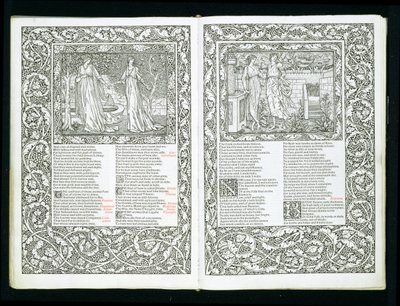 ケルムスコットプレスによって1896年に出版された「ケルムスコットチョーサー」 作： William Morris